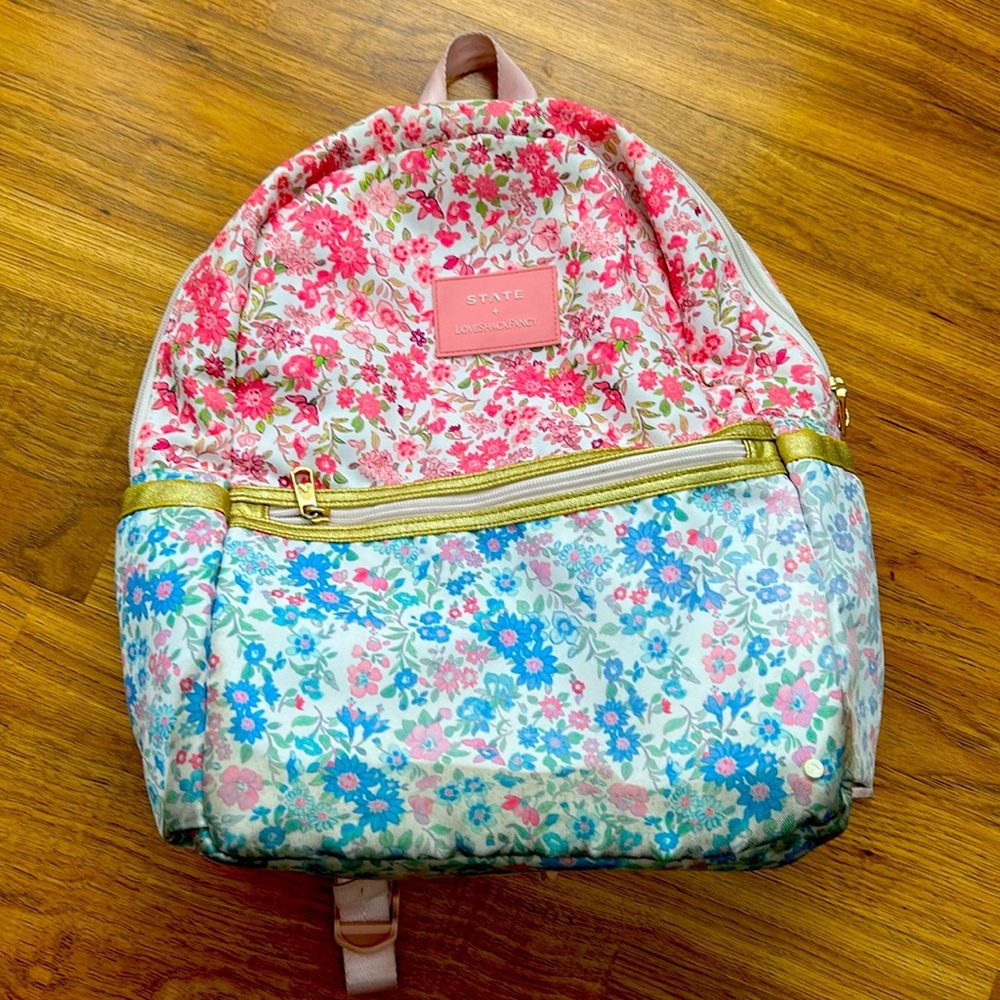 STATE x LoveShackFqncy Kids Floral Backpack - Pink and Blue